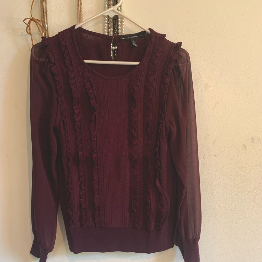 WHBM Ruffled Dress Sweater